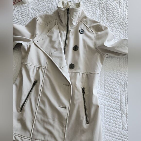 Prana mock neck zip up button front oatmeal jacket - Picture 11 of 15